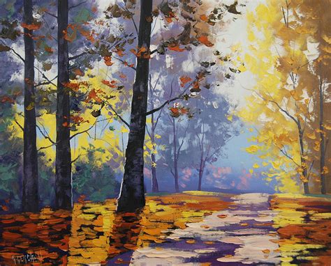 Autumn Backlight Painting By Graham Gercken