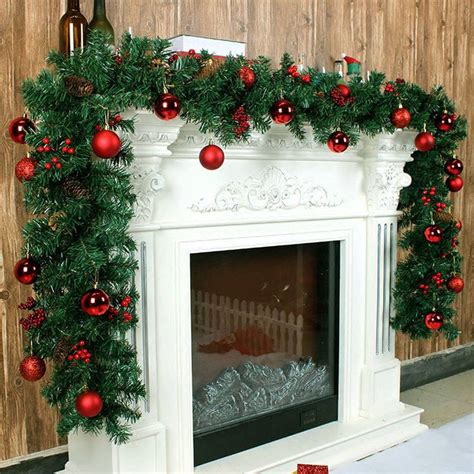 Garland marks the festive season in homes and stores alike, and would seem out of place. 2.7m /9ft Christmas Garland Fireplace Imperial Pine Wreath ...