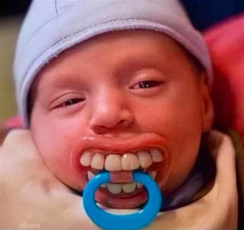 These Funny Teeth Baby Pacifiers Might Make Tough Parenting Times A