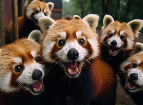 Premium Ai Image A Group Of Red Pandas