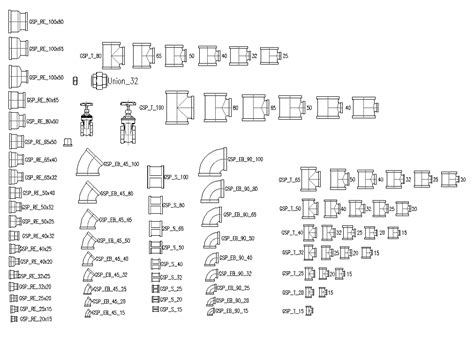 Galvanized Pipe Fittings Plan Detail Dwg Cadbull