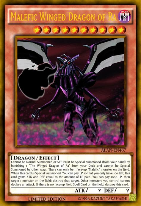 Dragón Con Alas Maléfico De Ra Por Alanmac95 Custom Yugioh Cards