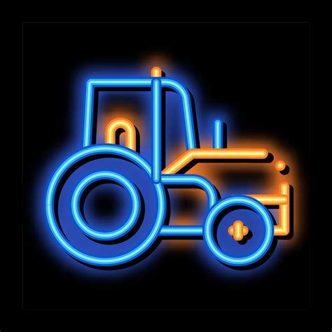 Farmland Tractor Vehicle Neon Glow Icon Illustration 17792413 Vector