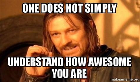Memes For You Are Awesome Meme One Does Not Simply Humor Funny