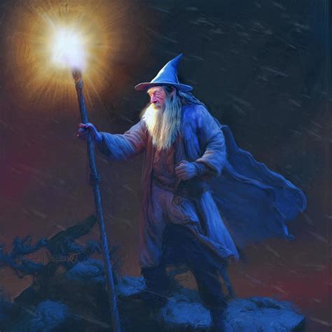 The Wise Old Wizard Painted Digital Art By David Luebbert Fine Art