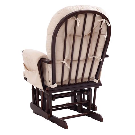 Baby Nursery Rocking Chair With Adjustable Backrest Ottoman By