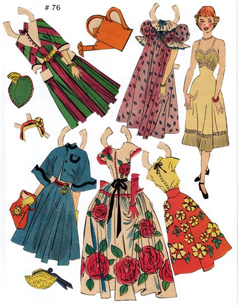 An Old Fashion Paper Doll With Many Dresses