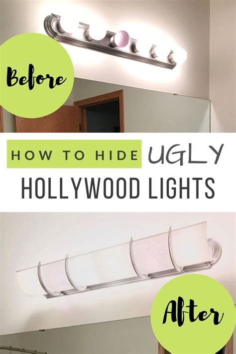 Vanity light cover diy could use a premade adjustable DIY Vanity Shade for Hollywood Lights | Hollywood lights, Light fixture makeover, Lighting makeover