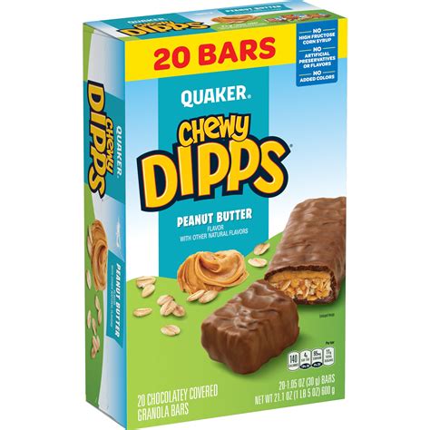 Quaker Chewy Dipps Peanut Butter Granola Bars 20 Count 1 05 Oz Bars