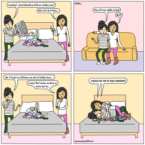 Cute Comics About Lesbian Couple Laundry Lgbtq Sesame But Different