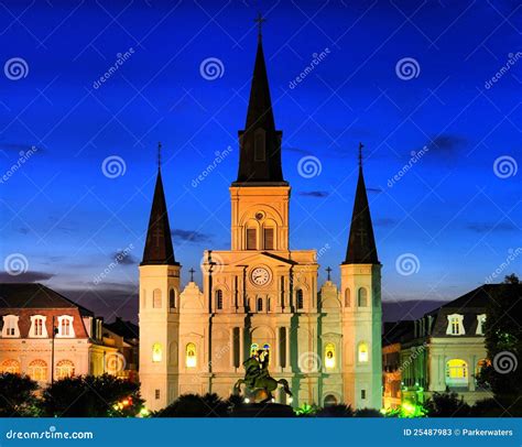 St Louis Cathedral New Orleans Stock Image Image Of Dusk Louis