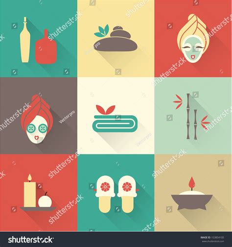 Vector Illustration Various Spa Icons Stock Vector Royalty Free 153854105 Shutterstock