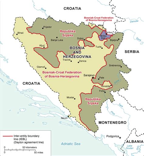 General Location Map Of Bosnia Herzegovina Showing The Iebl And Major