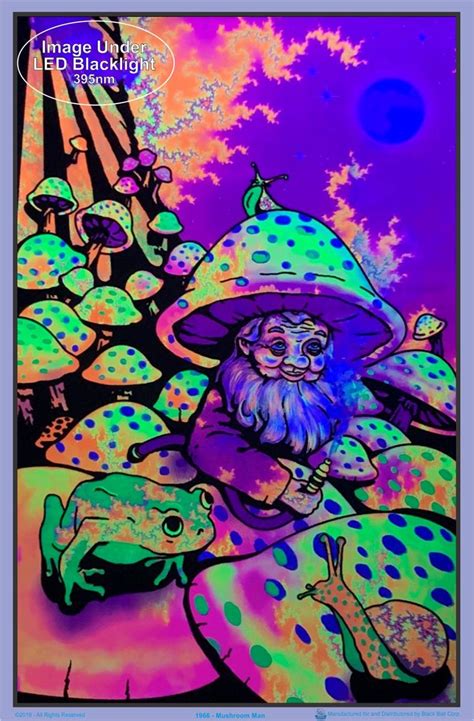 Mushroom Man Black Light Poster 23 X 35