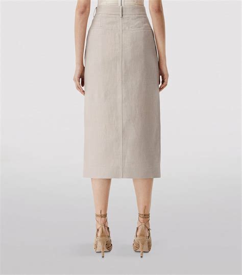 Linen Tailored Pencil Skirt
