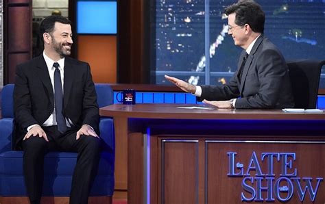 stephen colbert and jimmy kimmel weigh in on late night show feud