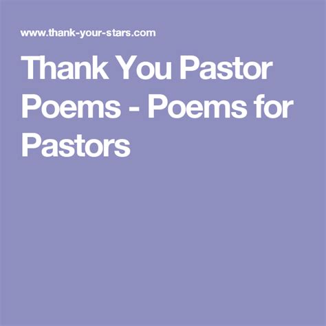 Thank You Pastor Poems Poems For Pastors Thank You Pastor Poems