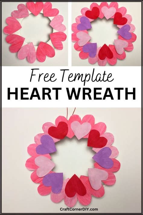 Valentines Day Paper Plate Heart Wreath
