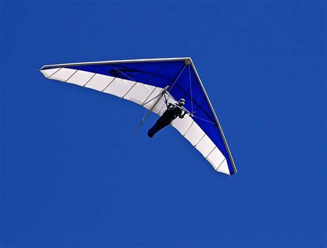 Adventure Blue Flying Glider Gliding Hang Gliding Person Sky Sport Hang Gliding Hang