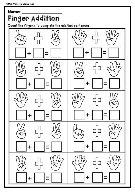 Kindergarten Math Worksheets Picture Addition Distance Learning Etsy