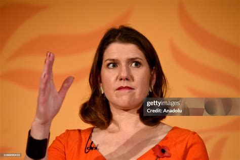 Britains Liberal Democrats Leader Jo Swinson Speaks During An Event