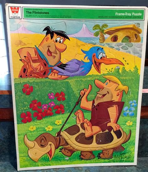 1971 Fred Flintstone And Barney Whitman Frame Tray Puzzle Etsy Fred