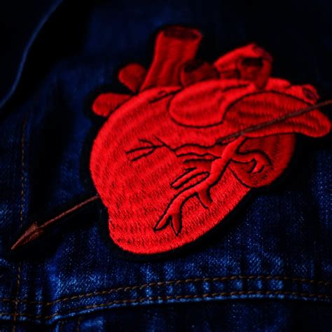 anatomical heart embroidered patch ~ spacewhale ® and company
