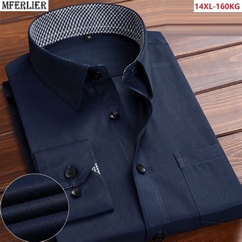 Men Shirt Formal Long Sleeve Classic Larger Size Big 7xl 8xl 9xl 10xl