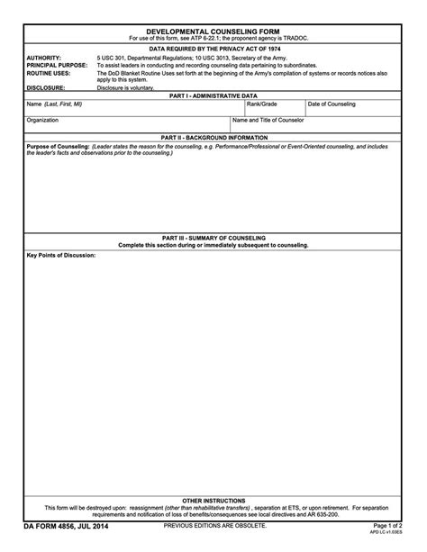 Da 4856 Counseling Form To Download And Edit Widsmob Pdf Template