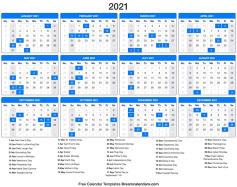 Working Calendar 2021 Printable March