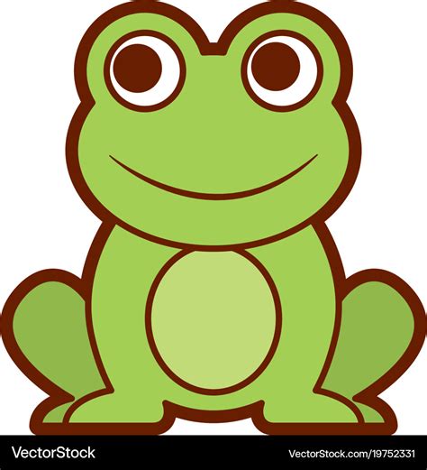 Frog Cute Animal Sitting Cartoon Royalty Free Vector Image