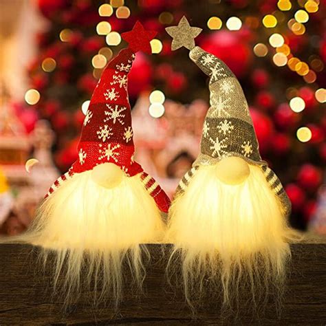 Lighted Christmas Gnome Santa Light Up Elf Toy Xmas Ornament Etsy