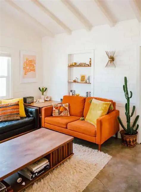 38 Ways To Incorporate An Orange Sofa In Your Space Shelterness