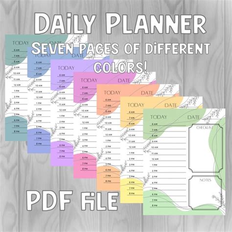 Daily Planner Printable Daily Planner Template Daily Etsy