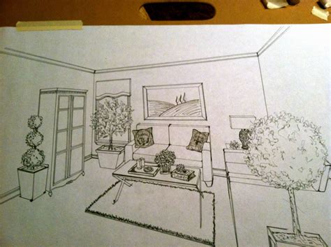 Brandalyn Designs Perspective Drawing Living Room