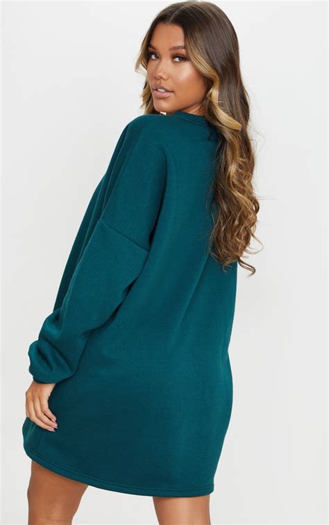 teal oversized sweater dress dresses prettylittlething usa