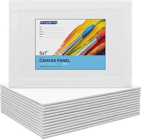 Fixsmith Painting Canvas Panel Boards 5x7 Inch Art Canvas12 Pack