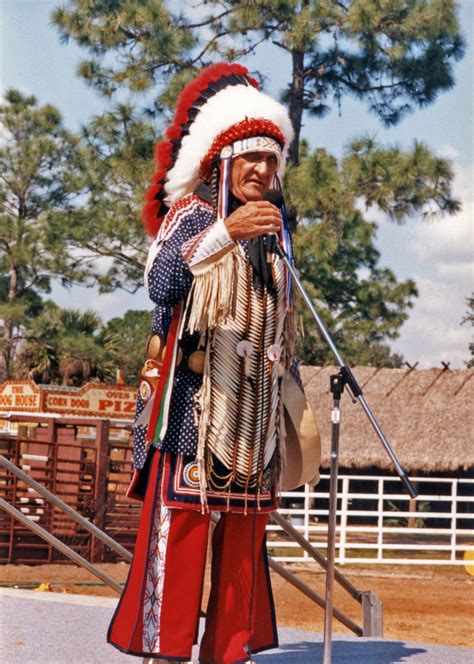 Florida Memory Indian Dressed Up At The Brighton Seminole Reservation