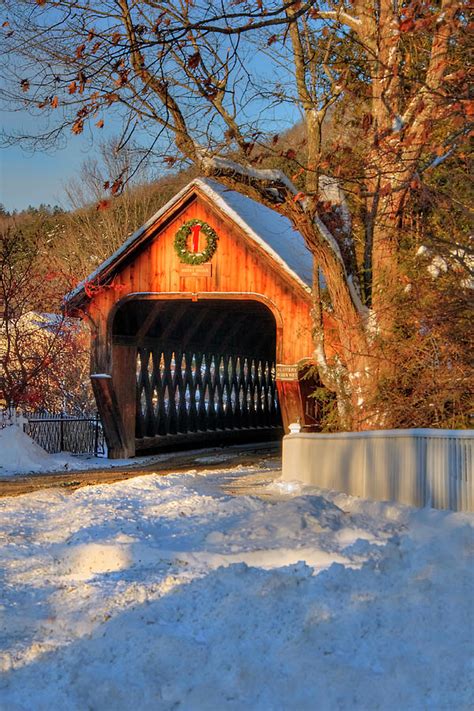 Covered Bridge In Winter Photograph By Joann Vitali Fine Art America