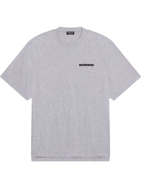 Balenciaga Reverse Logo Print T Shirt Farfetch