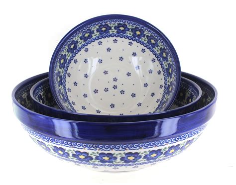 Show it off to your guests, friends or your hunting buddies at the camp or barbecue. Blue Rose Polish Pottery | Spring Blossom 3 Piece Serving ...
