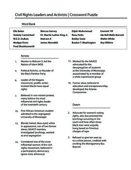 Searching summary for commonlit witchcraft in salem answer key pdf. Civil Rights Crossword Puzzle, Black History, African ...