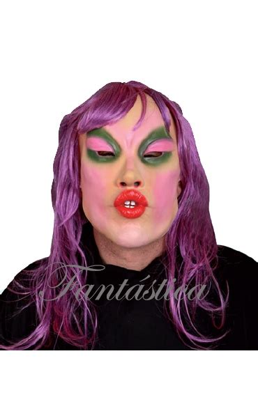 Máscara Drag Queen Con Pelo Púrpura