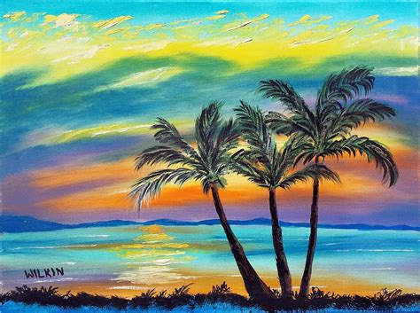 Tropical Sunset By David Wilkin Sunset Painting Sunset Art Artistic
