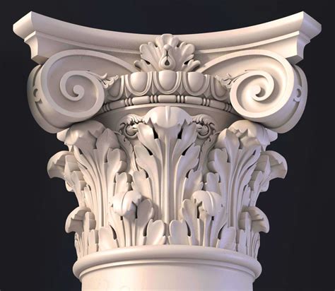 3d Ionic Column Capital Cgtrader Pillar Design Column Capital Column Design