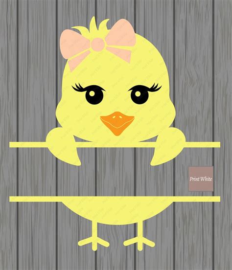 Easter Chick Monogram Svg Dxf Png Clipart Sublimation Design Etsy
