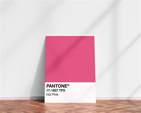 Pantone Hot Pink Printable Pink Pantone Poster Home Office Etsy