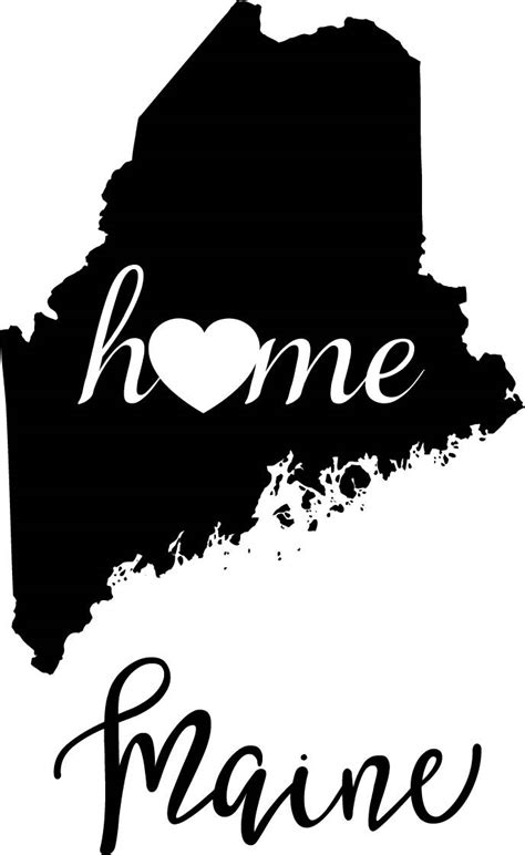 Maine State Map Digital File Svg Png  Eps Vector Graphic Etsy