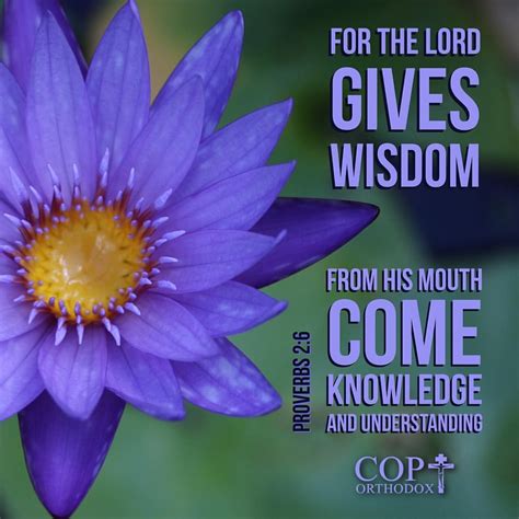 Proverbs 26 For The Lord Gives Wisdom From His Mouth Come Knowledge