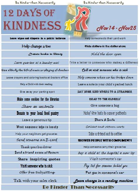 Random Acts Of Kindness Ideas Fill 12 Days With Random Acts Random Acts Of Kindness Life